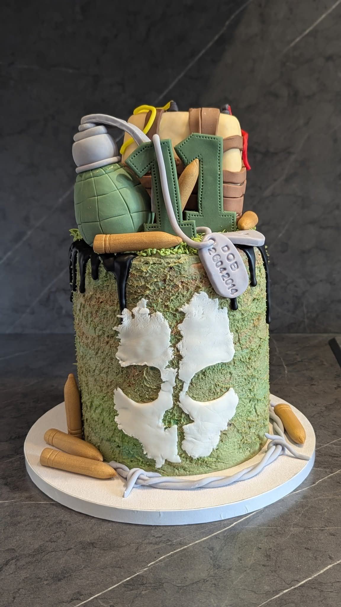 Call of Duty themed birthday cake