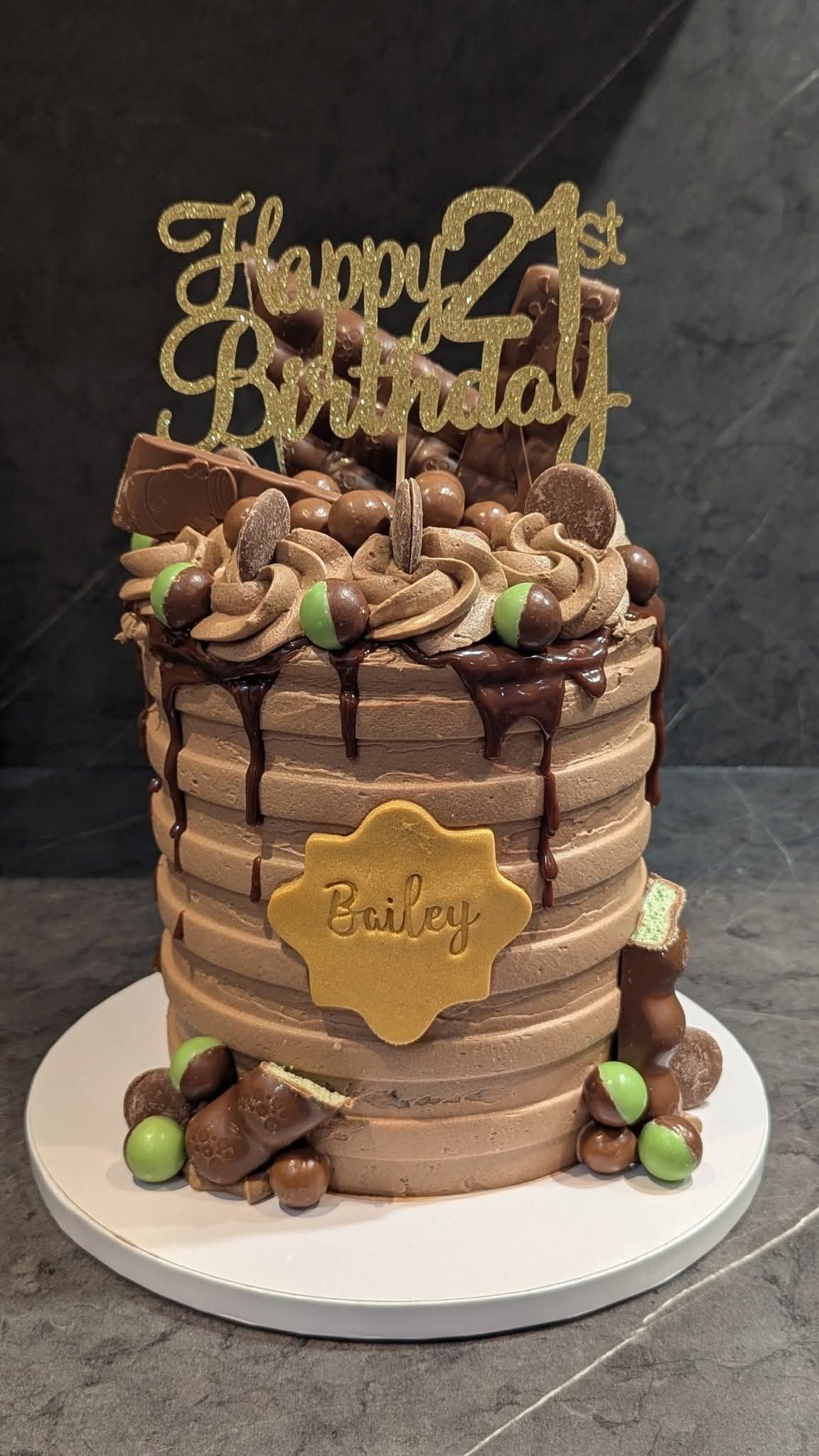 Pink gin themed birthday cake