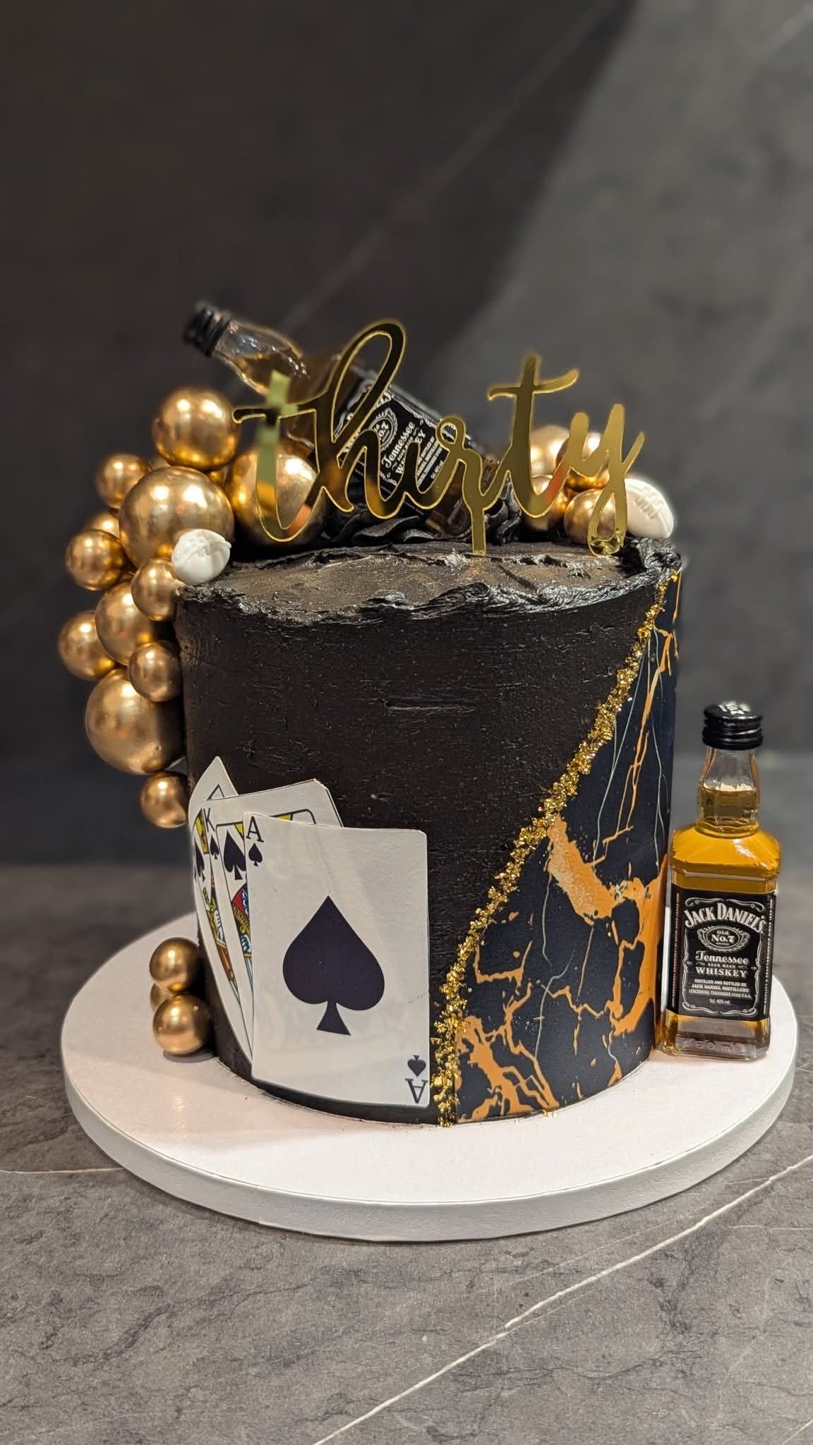 Poker and whiskey 30th birthday cake